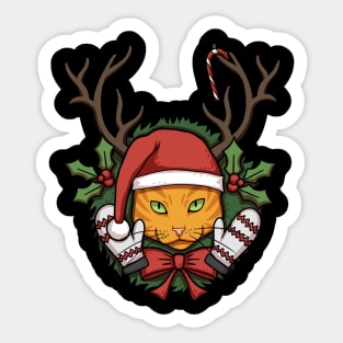 Ginger Christmas Cat Sticker